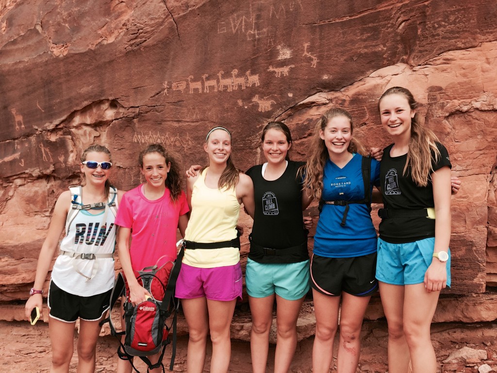 Above Hidden Valley you can see a number of pictographs. Here is a picture of the ladies with some behind them.