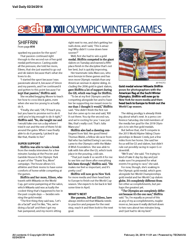 VailDaily-Eagle-Vail-Olympic-Champion-Feels-the-Golden-Glow-February-24,-2014-page-2