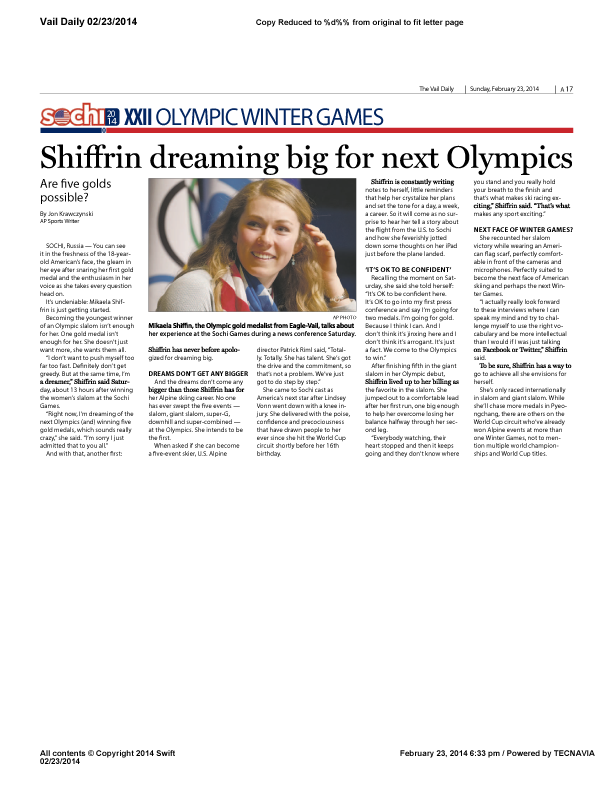 VailDaily-Shiffrin-Dreaming-Big-for-Next-Olympics-2-23-14